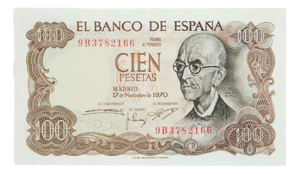 1970 - ESPAÑA - BILLETE - 100 PESETAS - SERIE 9B
