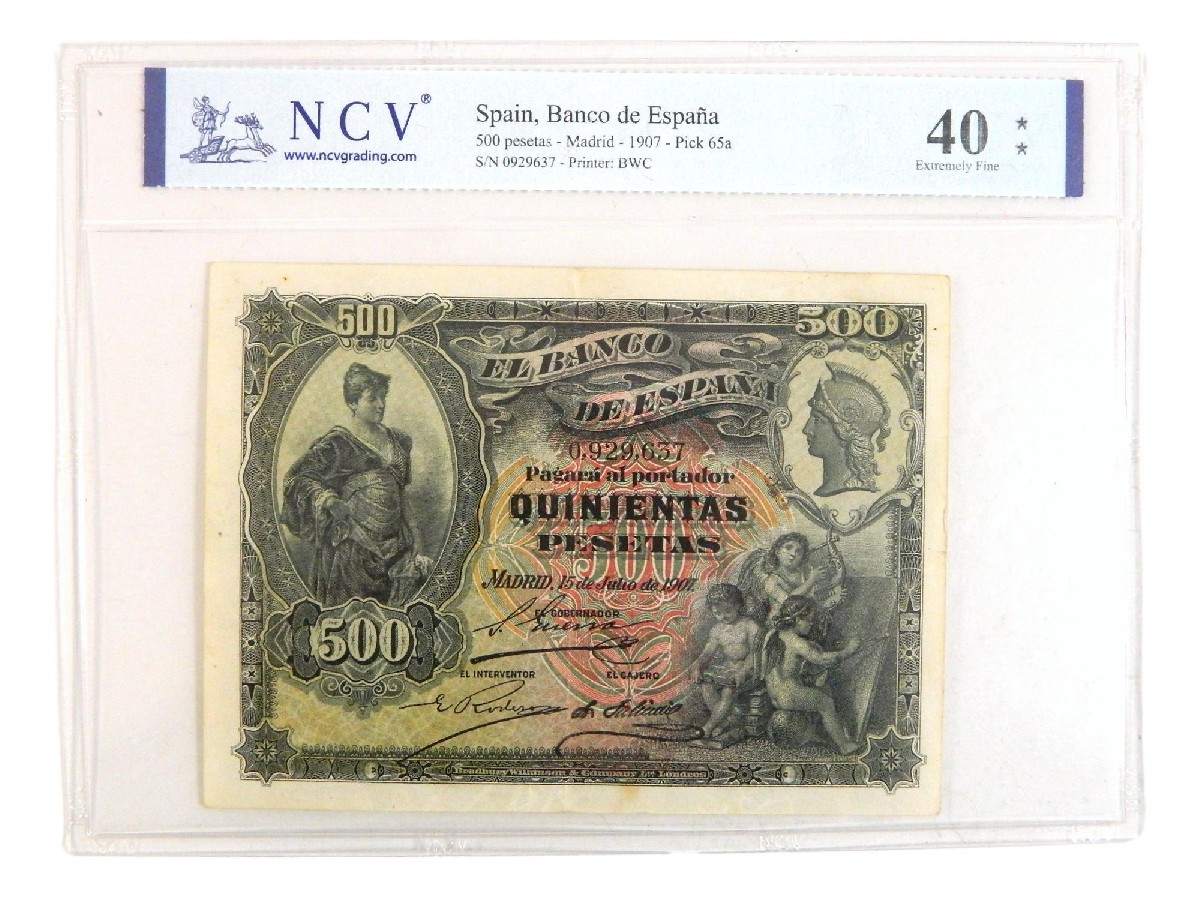 1907 - ESPAÑA - BILLETE - 500 PESETAS - MADRID - NCV 40