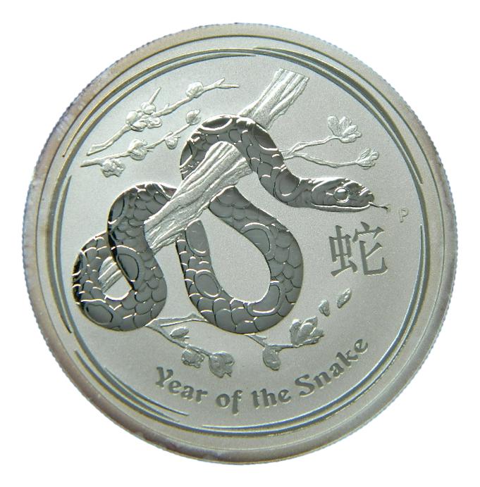 2013 - AUSTRALIA - 1/2 ONZA PLATA - 50 CENTS - SERPIENTE