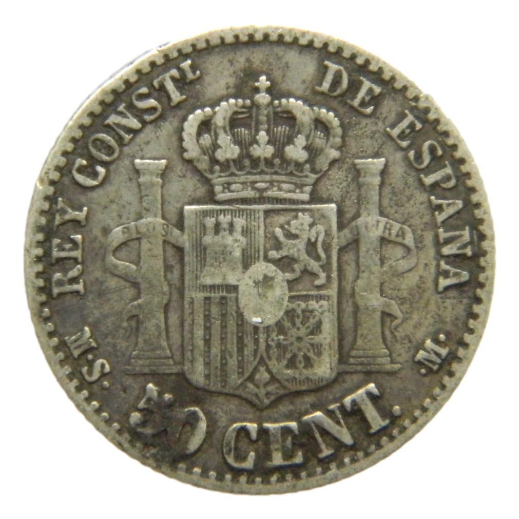 1880 *8-0 - ALFONSO XII - 50 CENTIMOS - MSM - MBC