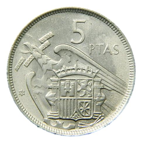 1957 *60 - FRANCO - 5 PESETAS - SC