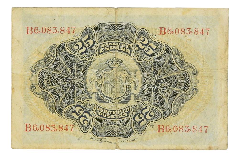 1906 - ESPAÑA - BILLETE - 25 PESETAS - BC-