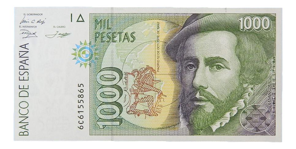1992 - ESPAÑA - BILLETE - 1000 PESETAS - HERNAN CORTES - EBC