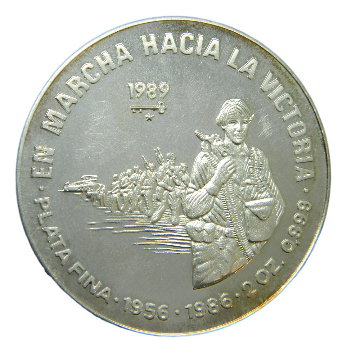 1989 - CUBA - 20 PESOS - EN MARCHA HACIA LA VICTORIA - PLATA FINA