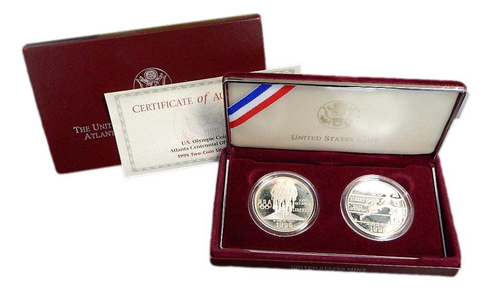1995 - USA - SET 2 MONEDAS - DOLAR - J.O. ATLANTA -  PLATA PROOF