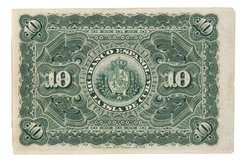 1896 - CUBA - BILLETE - 10 PESOS - BANCO ESPAÑOL - SIN SELLO DE PLATA