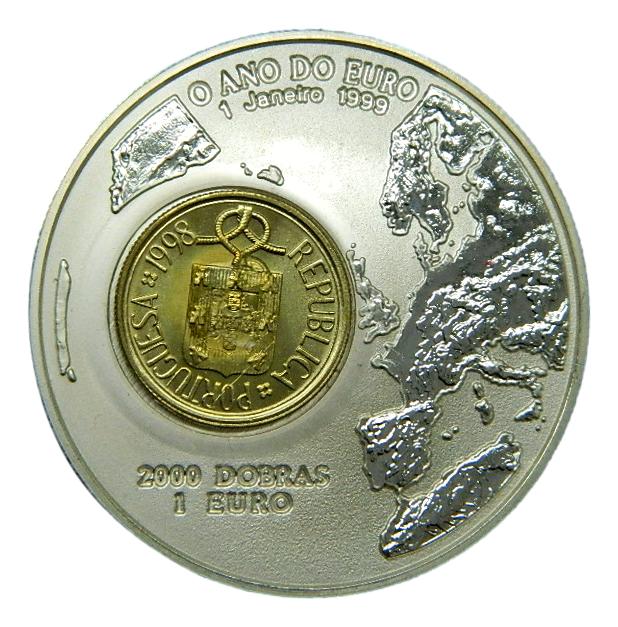1999 - SANTO TOME Y PRINCIPE - 2000 DOBRAS - 1 EURO - ESCUDO - PLATA PROOF