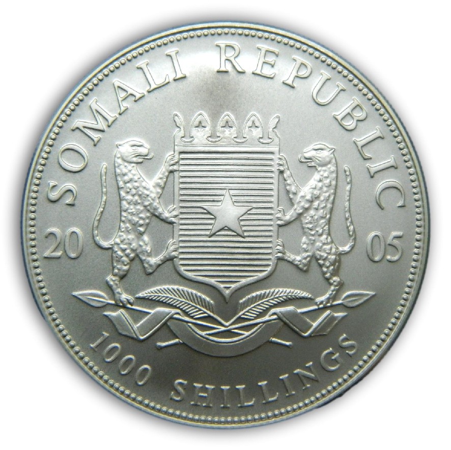 2005 - SOMALIA - ONZA PLATA - 1000 SHILLING - ELEFANTE