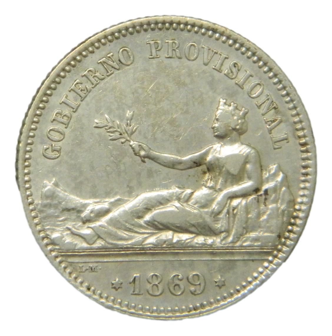 1869 - GOBIERNO PROVISIONAL - 1 PESETA - SNM - EBC-