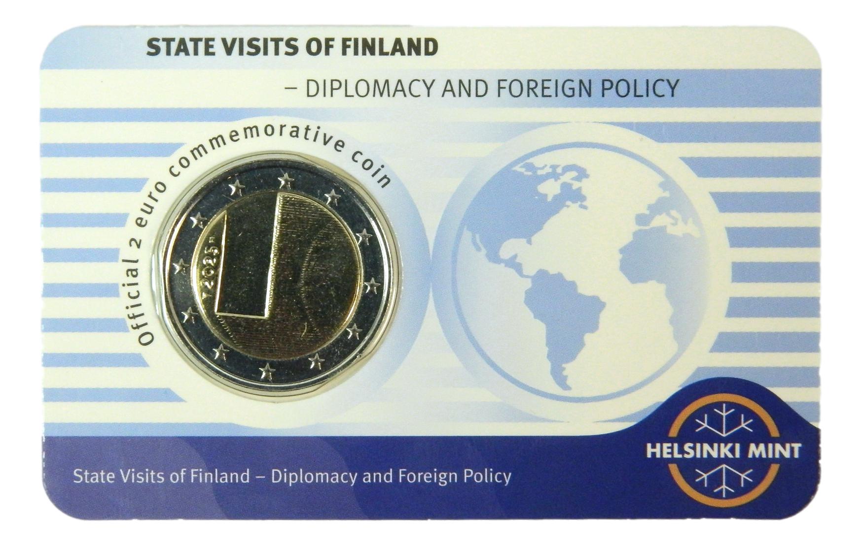 2025 - FINLANDIA - 2 EURO - DIPLOMACIA Y POLITICA EXTERIOR - COINCARD - INGLES
