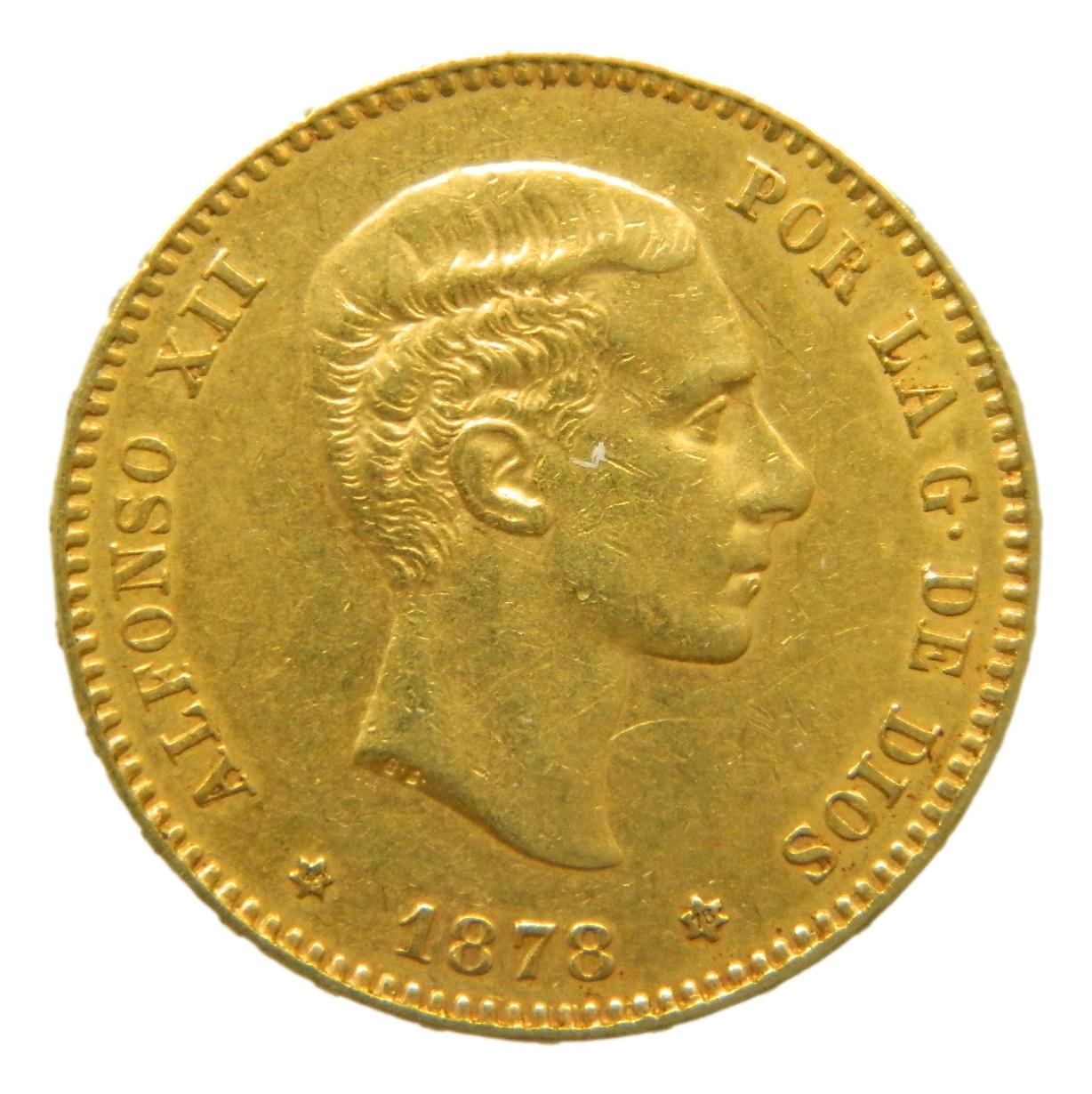 1878 *18-78 - ALFONSO XII - 25 PESETAS - EMM - EBC-