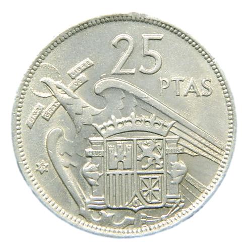 1957 *71 - FRANCO - 25 PESETAS - SC