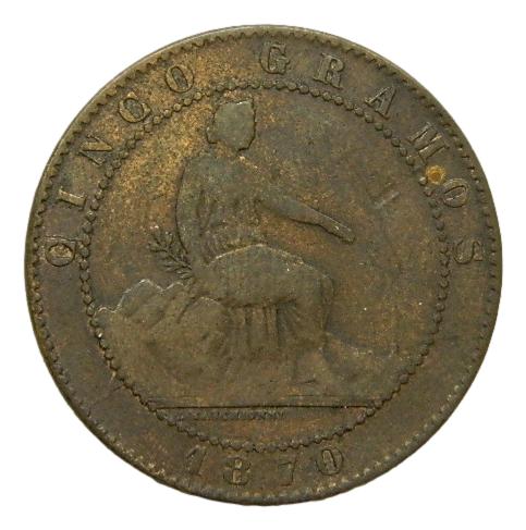 1870 - GOBIERNO PROVISIONAL - 5 CENTIMOS - OM 