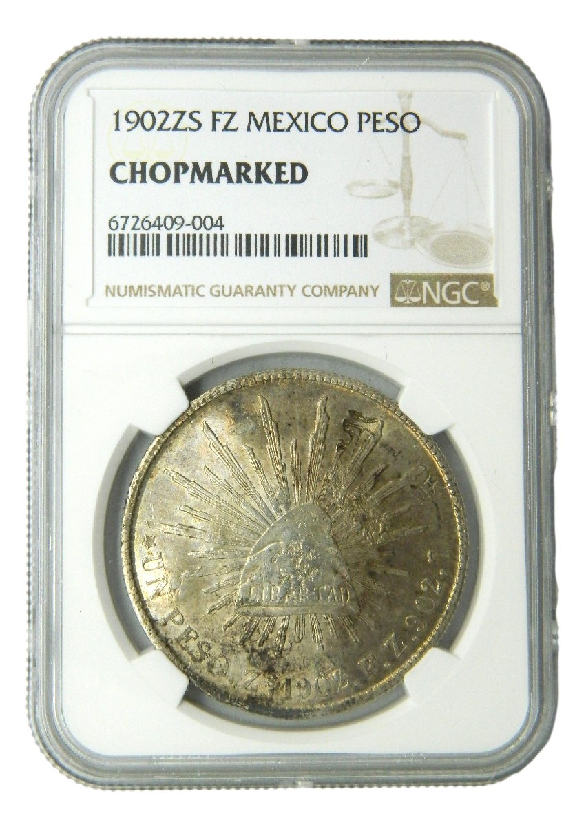 1902 FZ - MEXICO - PESO - ZACATECAS - RESELLOS - NGC