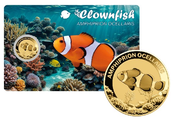 PEZ PAYASO - NEMO - MONEDA DE ORO 999/1000 - 3000 FRANCS CFA - COINCARD