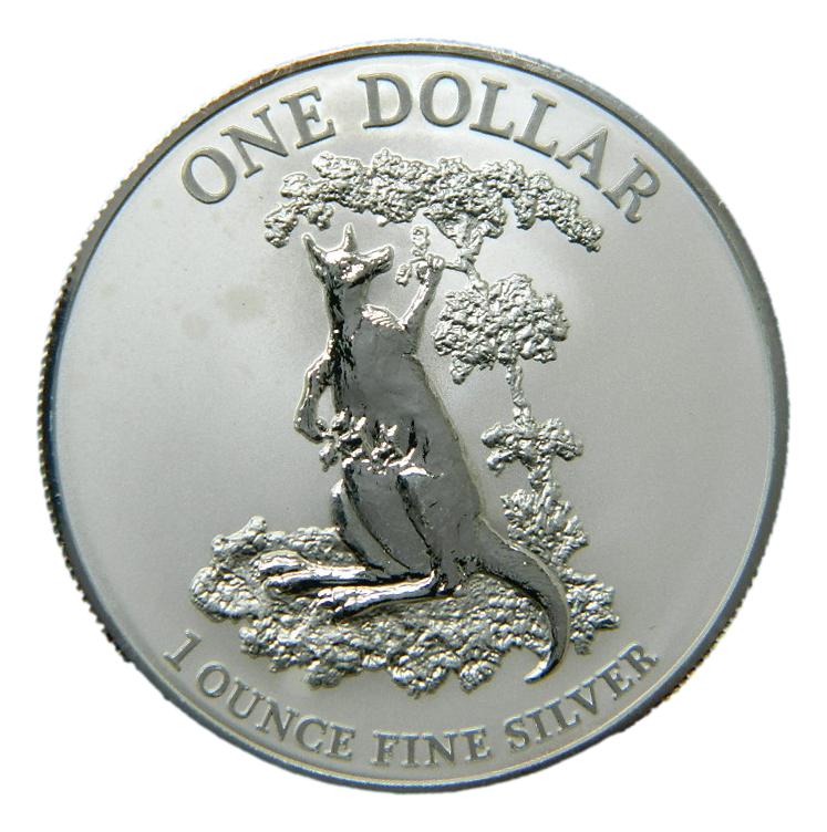 2015 - AUSTRALIA - 1 DOLLAR - CANGURO - 1 ONZA PLATA FINA - MANCHITAS