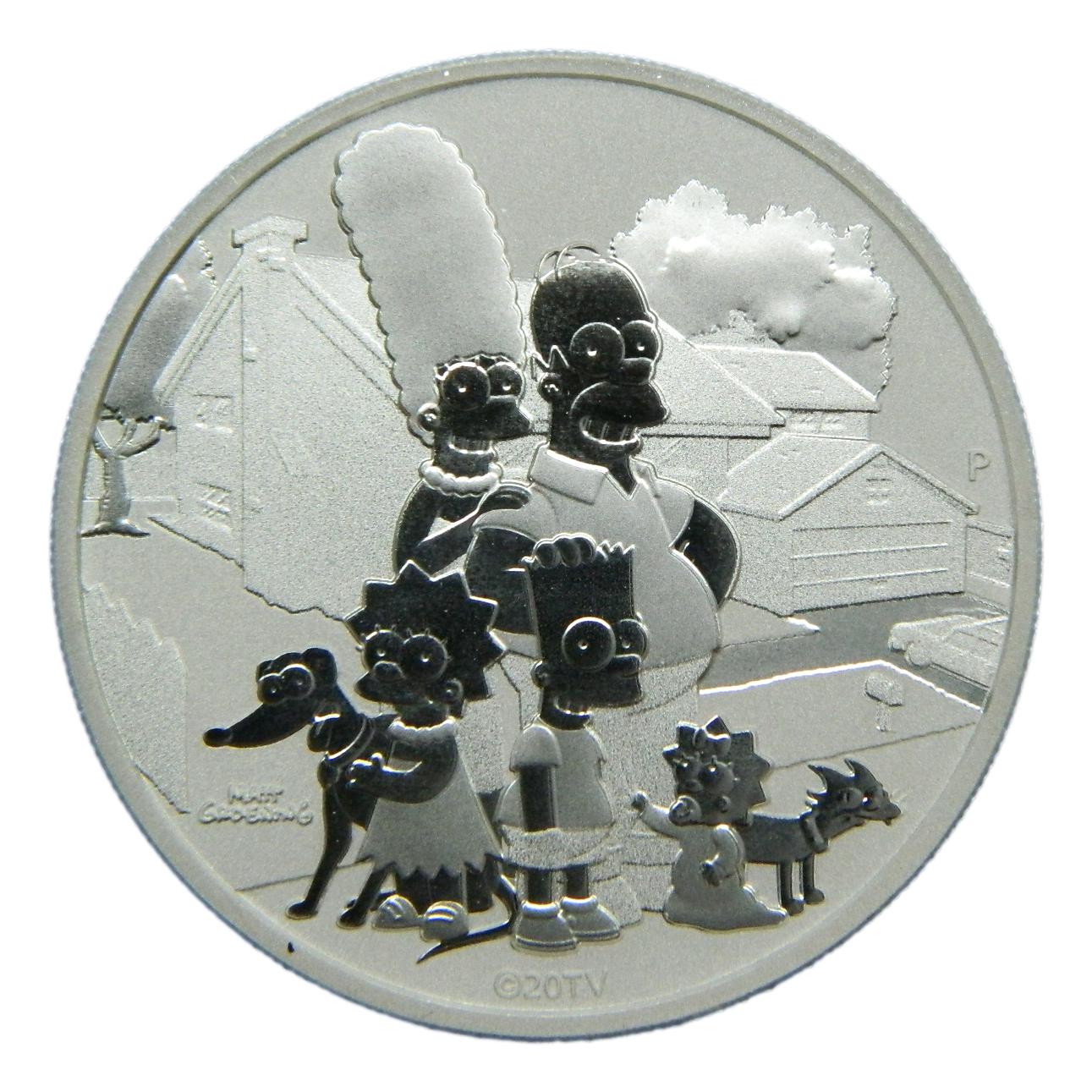 2021 - TUVALU - DOLAR - LOS SIMPSON - ONZA PLATA