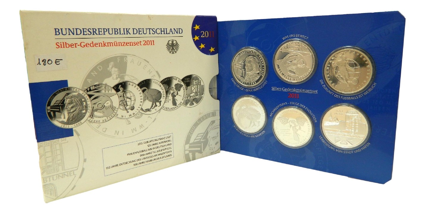 2011 - ALEMANIA - SET 6 MONEDAS - 10 EURO - PLATA