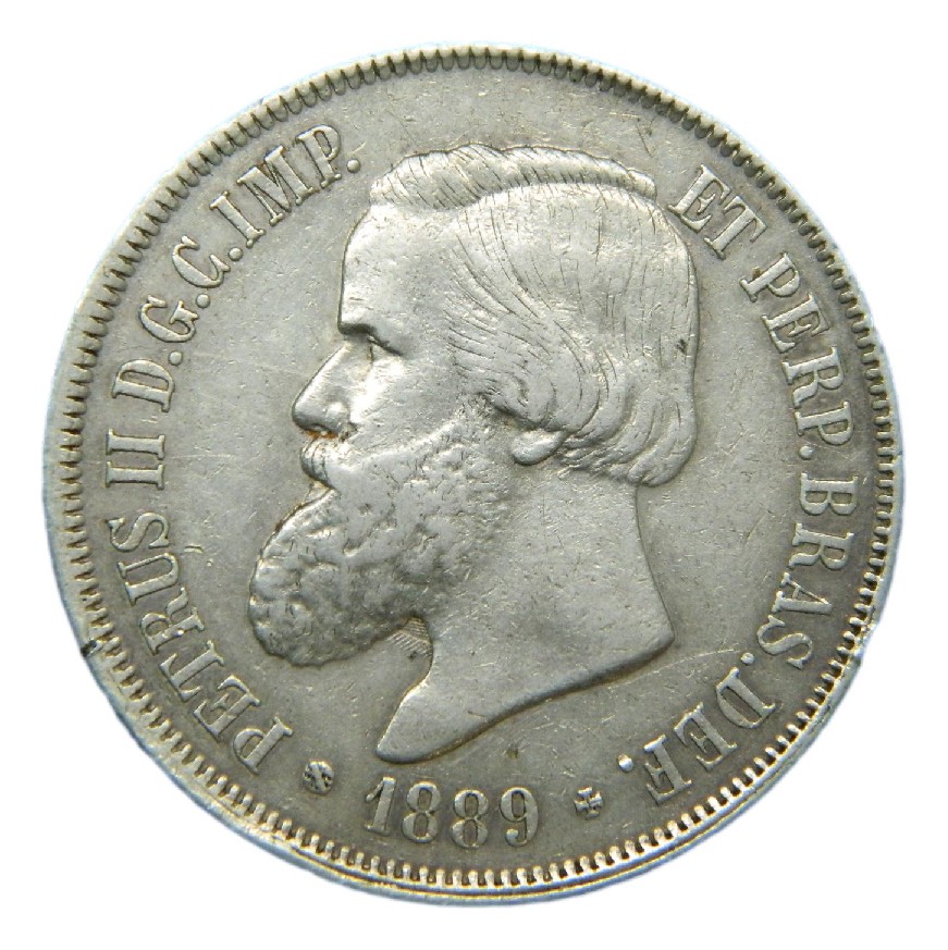 1889 - BRASIL - 2000 REIS - PEDRO II - PLATA