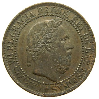 1875 - CARLOS VII - 10 CENTIMOS DE PESETA - MBC