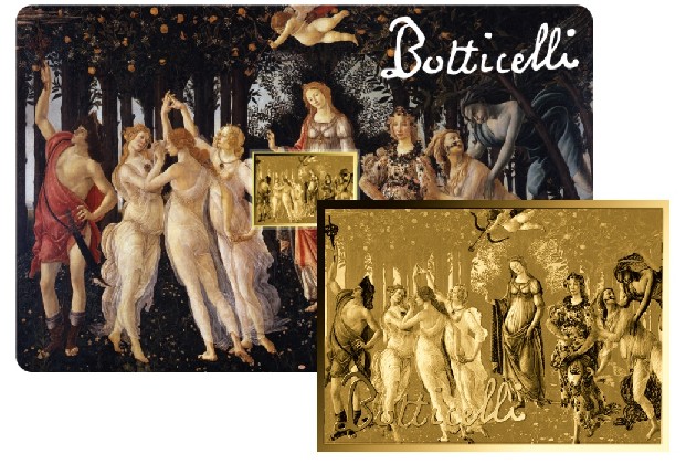 LA PRIMAVERA - BOTTICELLI - MONEDA DE ORO FINO - 1/1000 OZ - 3000 FRANCS CFA - TCHAD - COINCARD