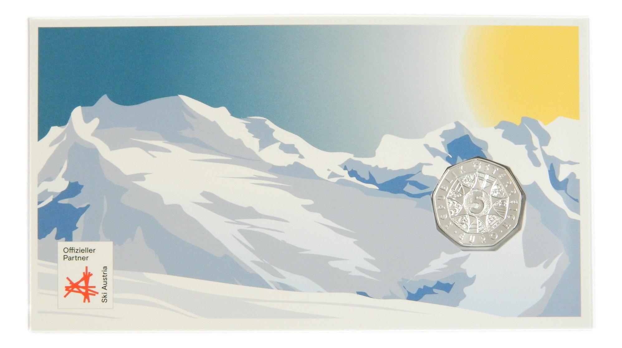 2024 - AUSTRIA - 5 EURO - CAMPEONES DEL MUNDO - ESQUI - COINCARD