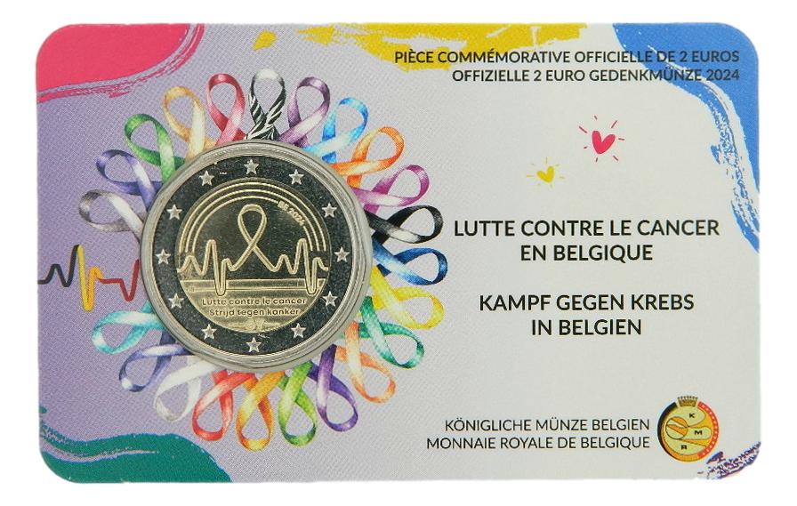 2024 - BELGICA - 2 EURO - LUCHA CONTRA EL CANCER - FRANCES - COINCARD