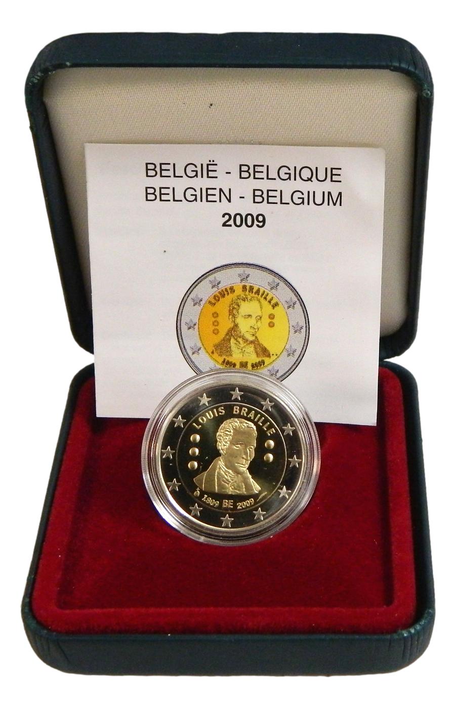 2009 - BELGICA - 2 EURO - LOUIS BRAILLE - PROOF