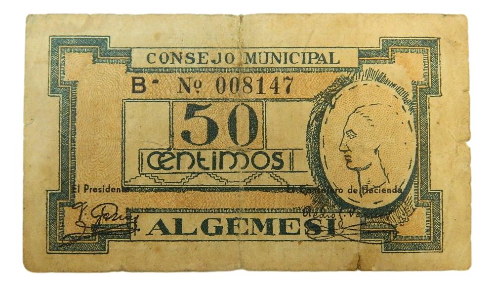 ALGEMESI - BILLETE - 50 CENTIMOS - AGB 116 