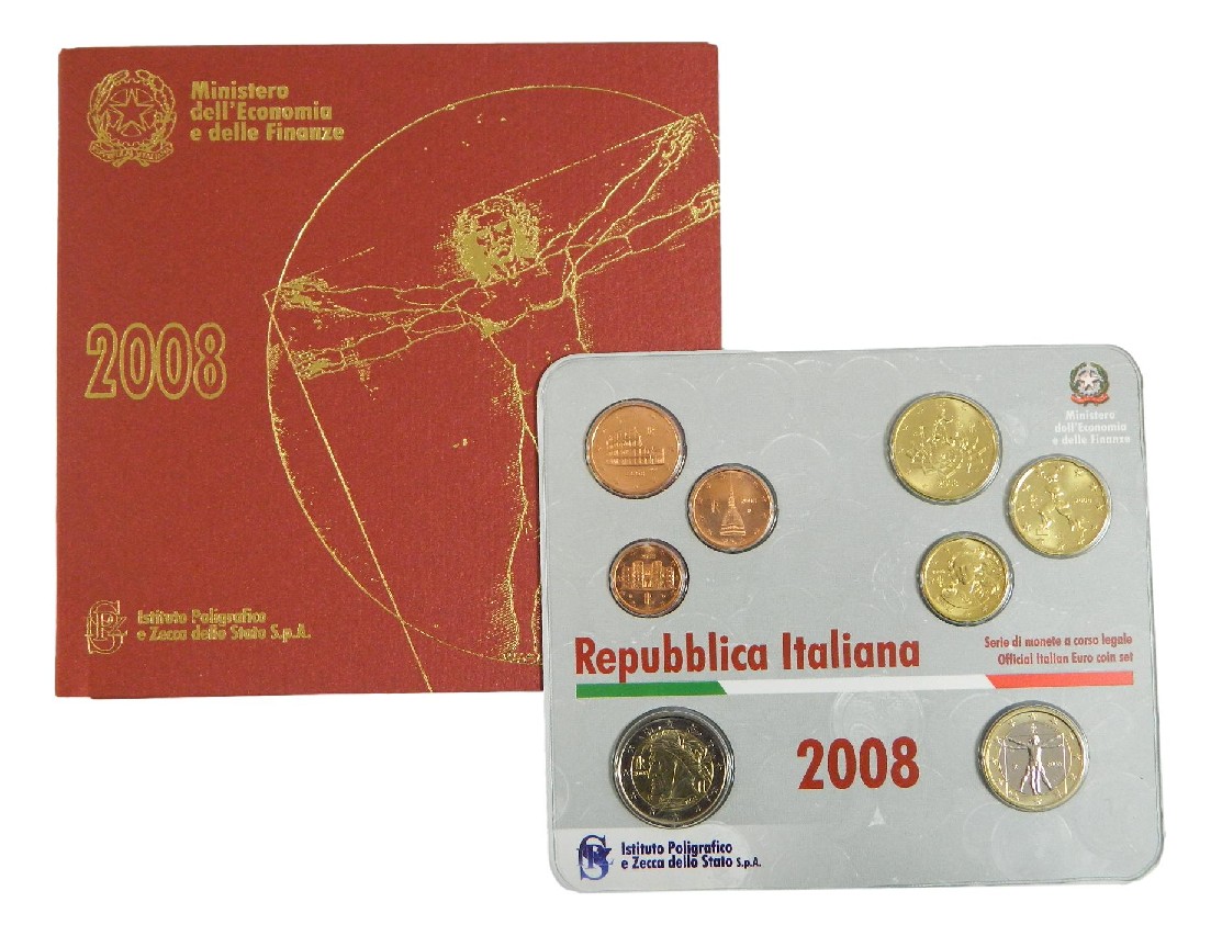 2008 - ITALIA - CARTERA EUROS - 8 MONEDAS