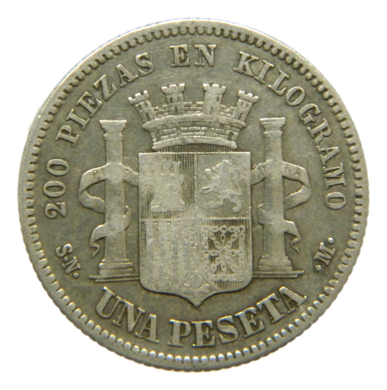 1869 - GOBIERNO PROVISIONAL - 1 PESETA - SNM - MBC