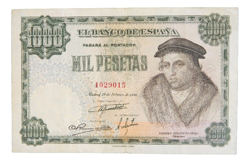 1946 - ESPAÑA - BILLETE - 1000 PESETAS - JUAN LUIS VIVES - BC