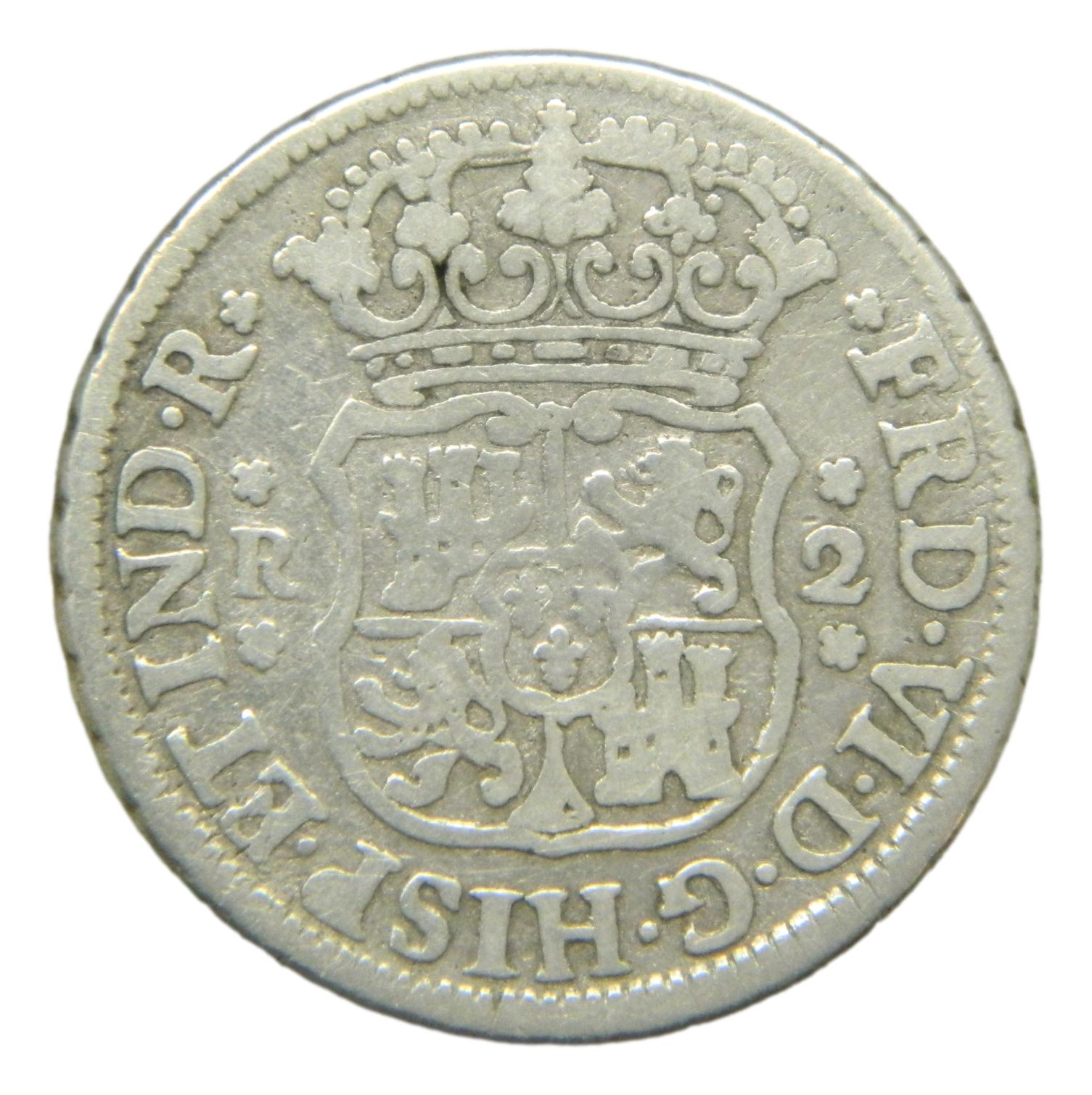 1757 M - FERNANDO VI - 2 REALES - MEXICO 