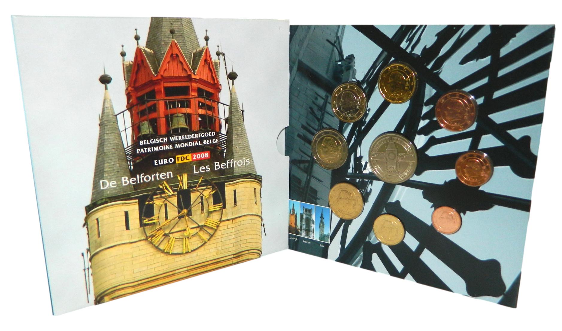 2008 - BELGICA - CARTERA EUROS - 8 MONEDAS