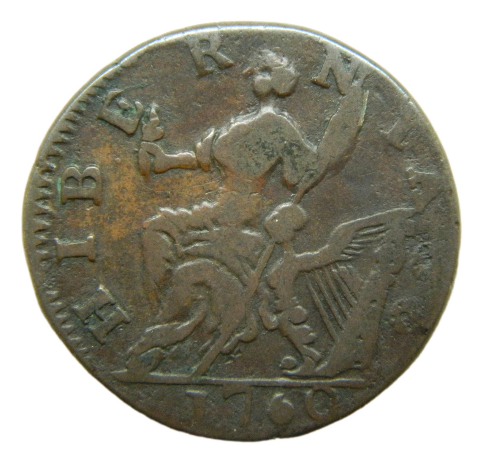 1760 - IRLANDA - HALFPENNY - AMERICAN COLONIAL - HIBERNIA - VOCE POPULI - MBC - S9/414