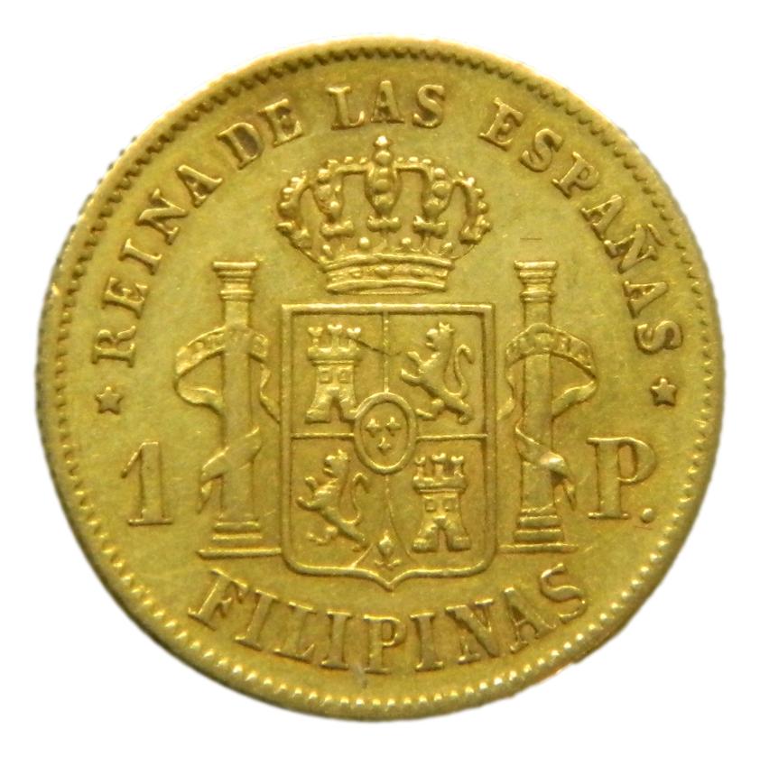 1861/0 - ISABEL II - 1 PESO - FILIPINAS - MBC