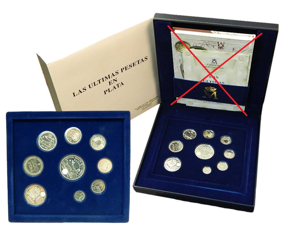 LAS ULTIMAS PESETAS EN PLATA - ESTUCHE - SIN LIBRO