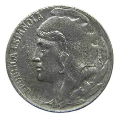 1937 - ESPAÑA - 5 CENTIMOS - HIERRO - SEGUNDA REPUBLICA - OXIDO - MBC