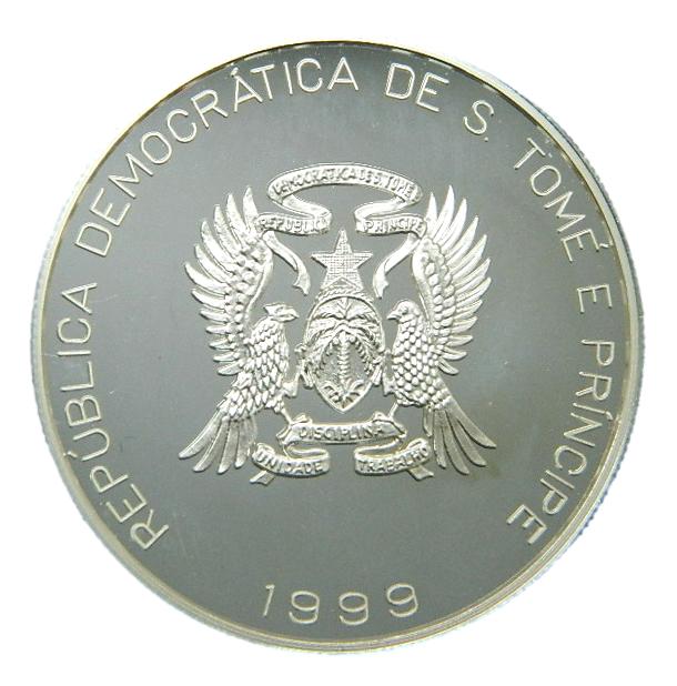 1999 - SANTO TOME Y PRINCIPE - 2000 DOBRAS - 1 EURO - ESCUDO - PLATA PROOF
