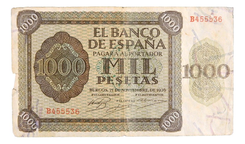 1936 - ESPAÑA - BILLETE - 1000 PESETAS - BURGOS - BC