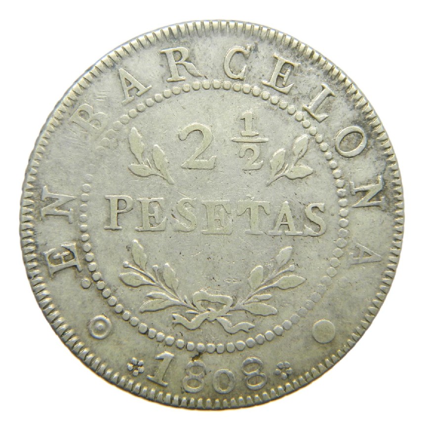 1808 - JOSE NAPOLEON - 2 1/2 PESETAS - BARCELONA - MBC