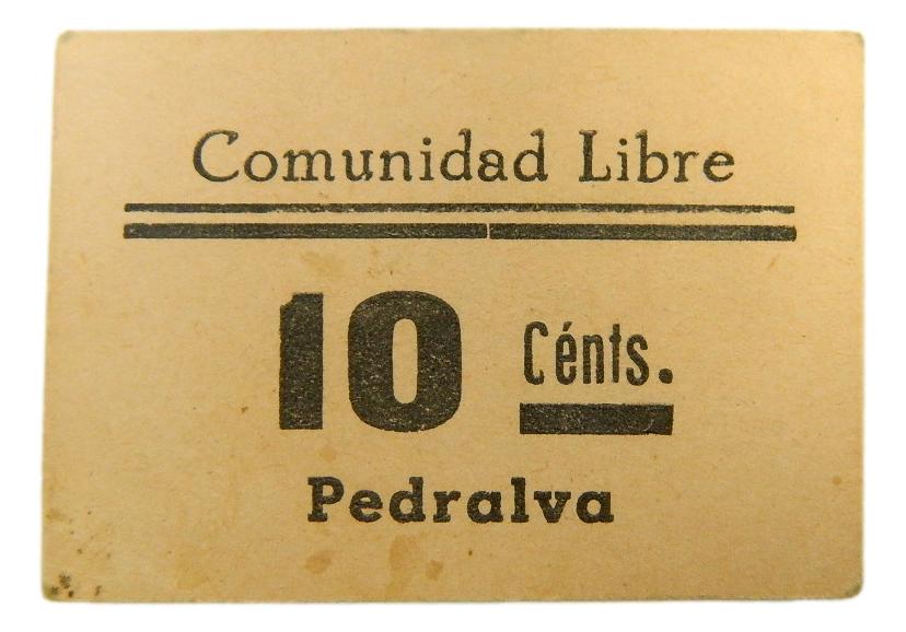 PEDRALBA - BILLETE - 10 CENTIMOS - AGB 1087 - SC