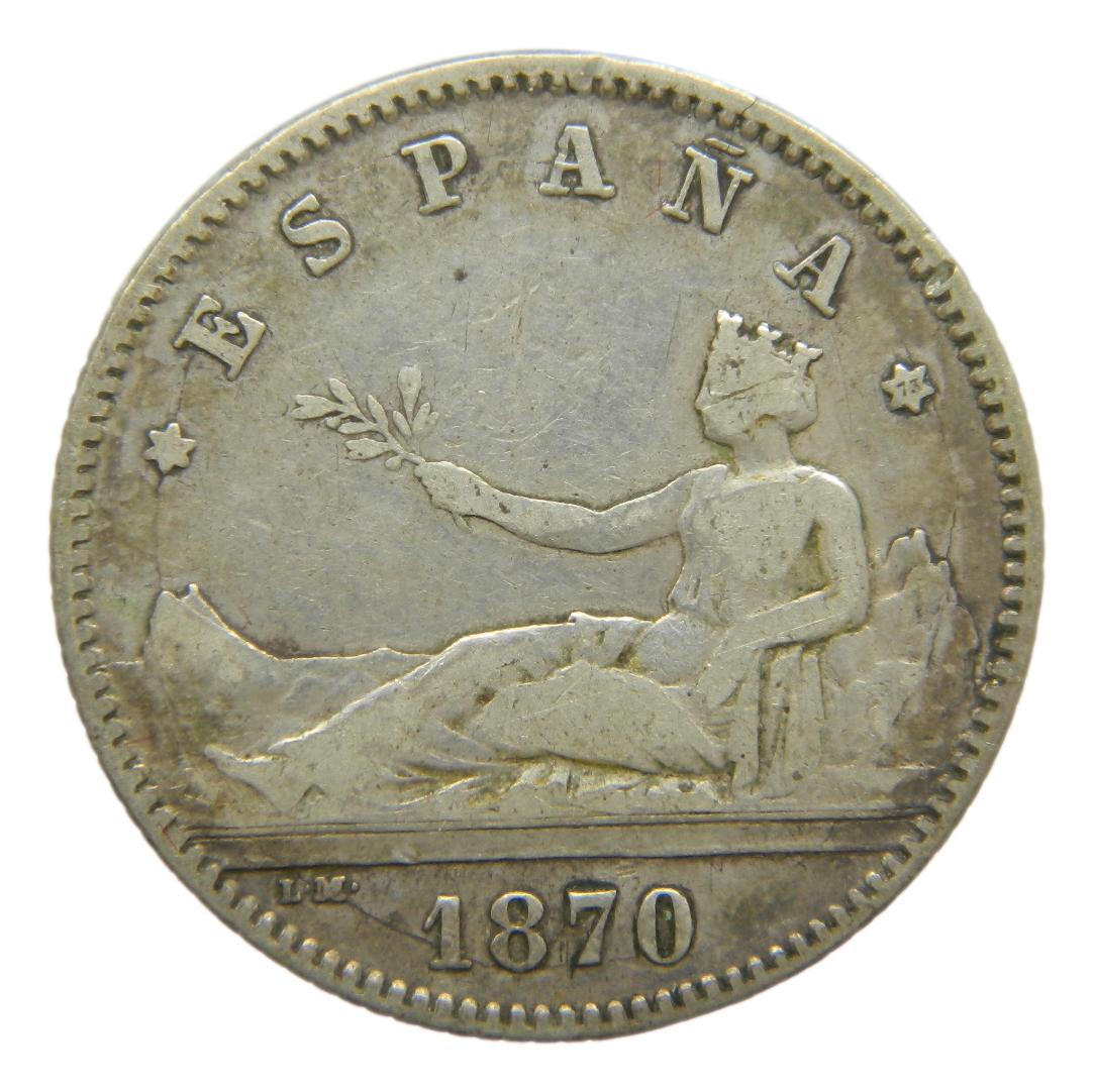 1870 *73 - GOBIERNO PROVISIONAL - 1 PESETA - DEM - BC