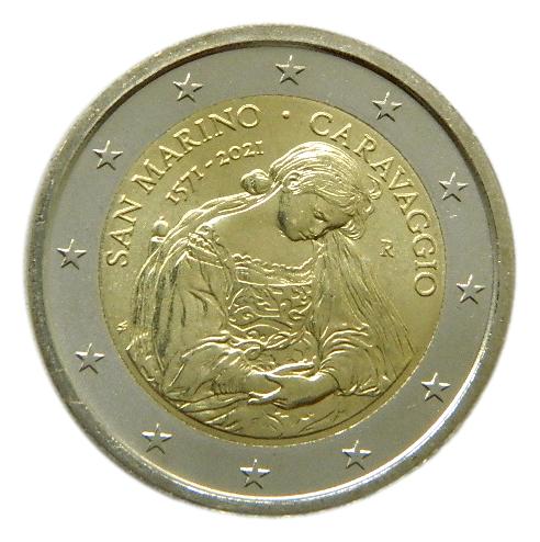 2021 - SAN MARINO - 2 EUROS - CARAVAGGIO - SUELTA