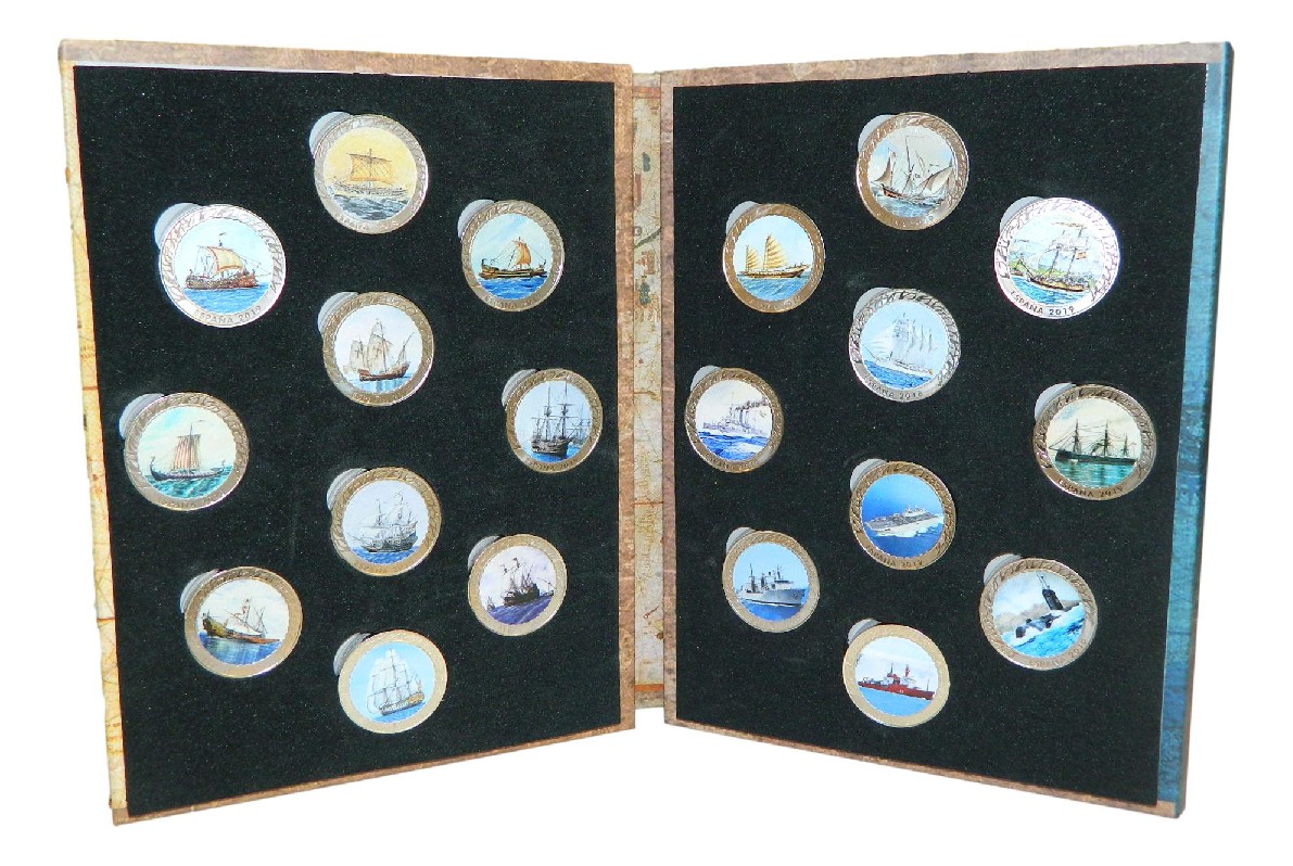 2018 - ESPAÑA - COLECCION 20 MONEDAS - HISTORIA DE LA NAVEGACION - BARCOS