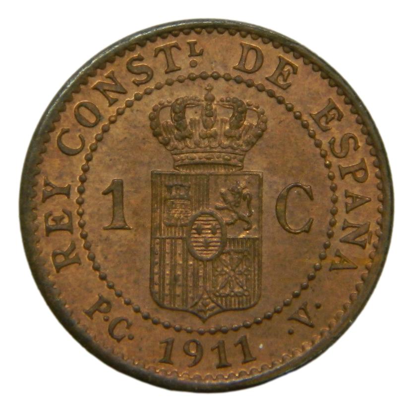 1911 - ALFONSO XIII - 1 CENTIMO - PCV - SC