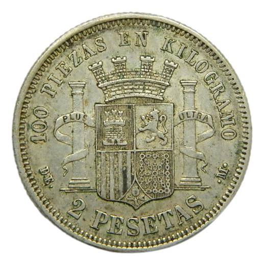 1870 *18- 74 - GOBIERNO PROVISIONAL - 2 PESETAS - DEM - MBC