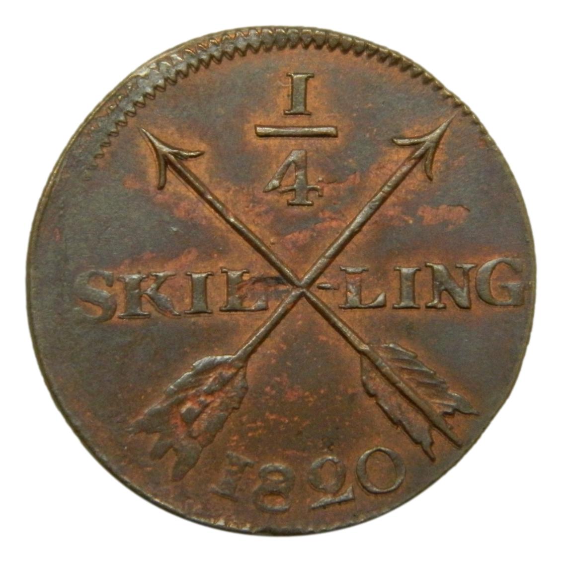 1820 - SUECIA - 1/4 SKILLING - ESTOCOLMO - KARL XIV JOHAN - S9/819