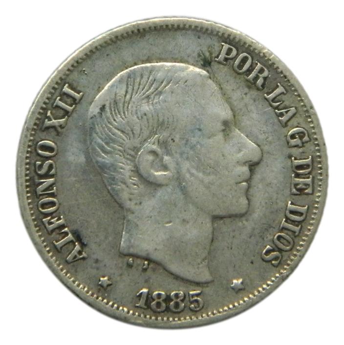1885  - ALFONSO XII - 10 CENTAVOS DE PESO - MANILA