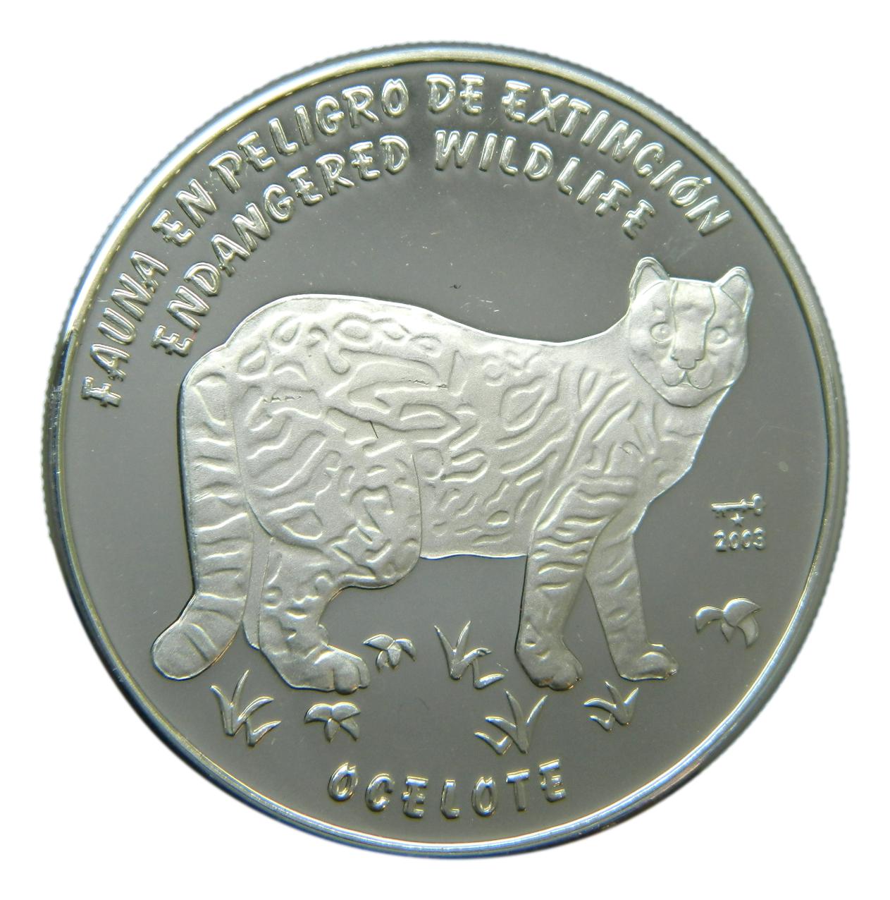 2003 - CUBA - 10 PESOS - OCELOTE - PLATA PROOF